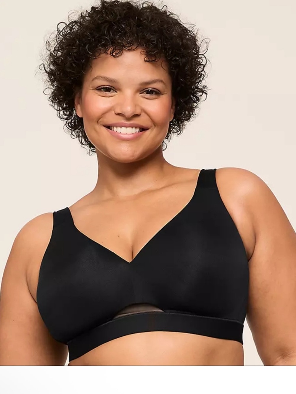 Cacique Black Comfort Bliss No Wire Lightly Lined Bra 46D